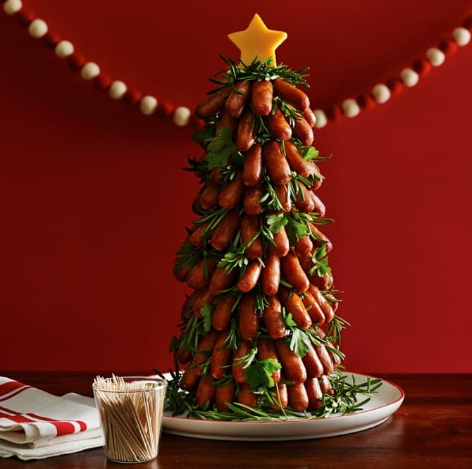 Weihnachtsbaum aus Würstchen DekoKing DIY & mehr