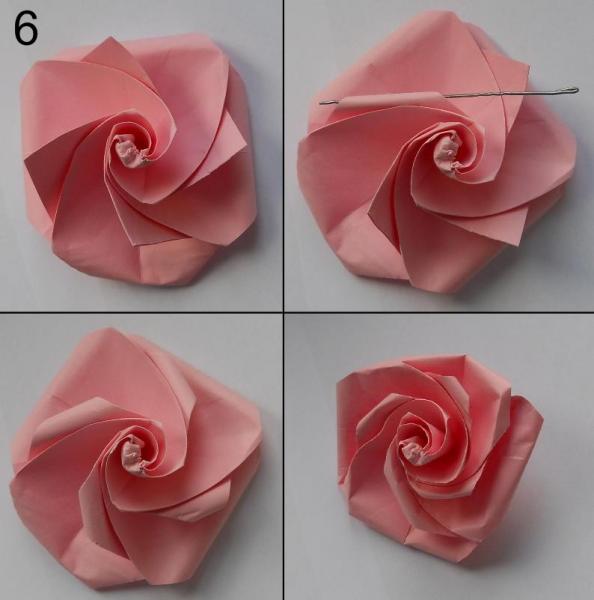 Rose aus Papier falten - Blumen basteln - Anleitung-dekoking-com-1