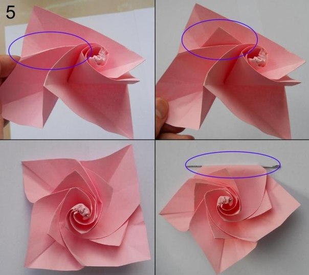 Rose aus Papier falten - Blumen basteln - Anleitung-dekoking-com-5