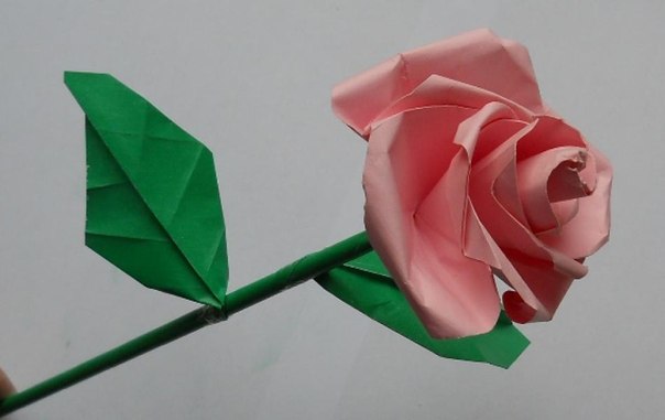 Rose aus Papier falten - Blumen basteln - Anleitung-dekoking-com