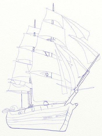 Segelschiff zeichnen - Anleitung-dekoking-com-3