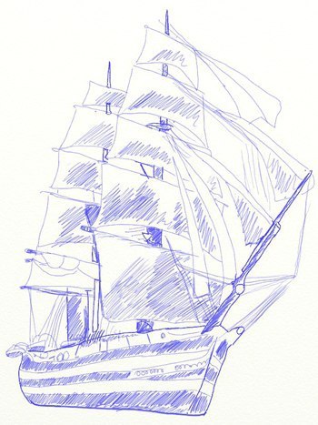 Segelschiff zeichnen - Anleitung-dekoking-com-6