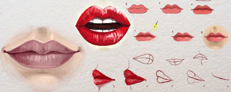 Lippen zeichnen für Anfänger - Zeichnen lernen-dekoking-com