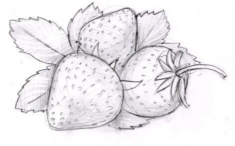 Erdbeeren zeichnen - Anleitung-dekoking-com-1