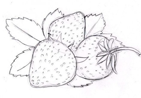Erdbeeren zeichnen - Anleitung-dekoking-com
