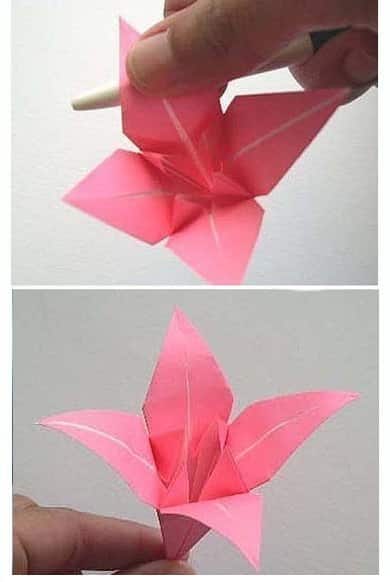 Lilie aus Papier falten 10