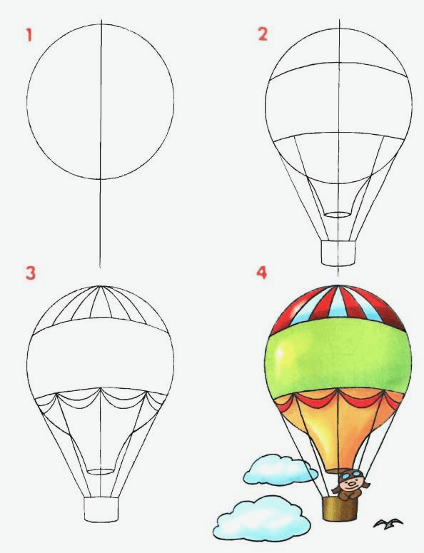 heissluftballon-zeichnen