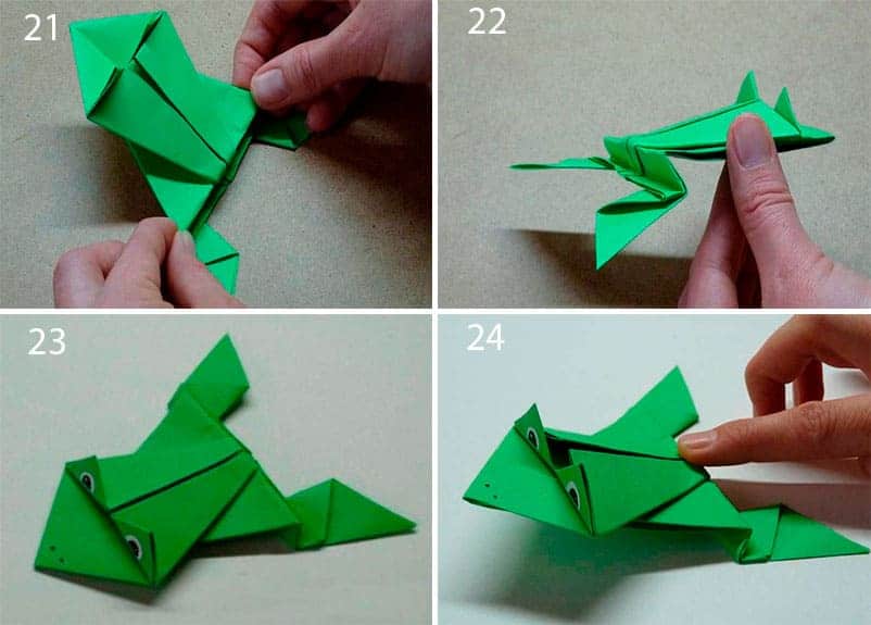 Origami Frosch aus Papier basteln